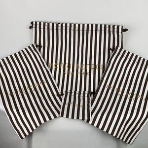 NWOT henri bendel New York Brown White Stripe Bag Set